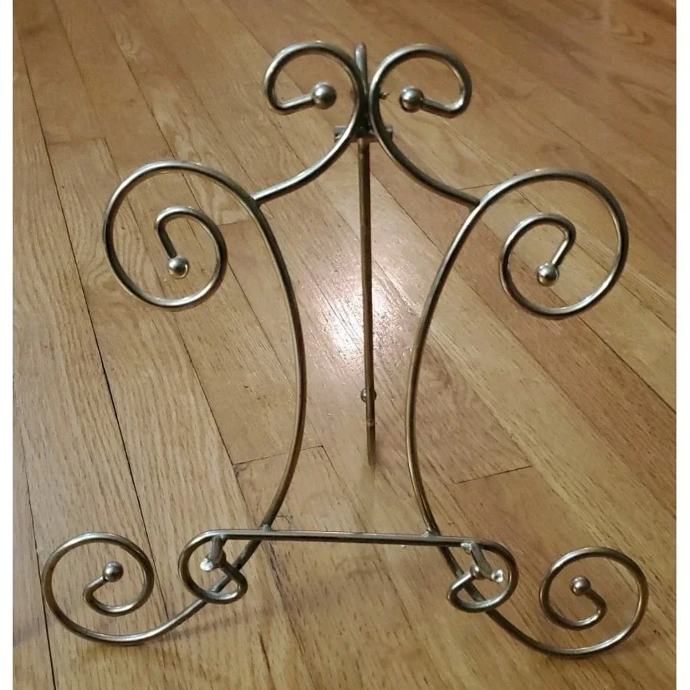 Vintage Brass Gold Metal Picture Stand Easels Set of 2 Hollywood Regency‎